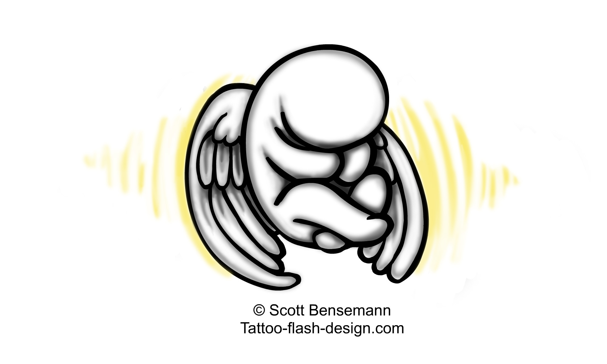2000x1200 Latest Small Baby Angel Tattoo Design
