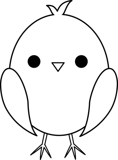 407x550 Baby Chicken Clipart Black And White