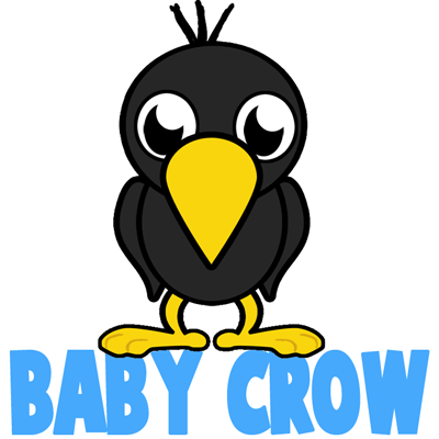 400x400 How To Draw Cartoon Baby Crows In Easy Step