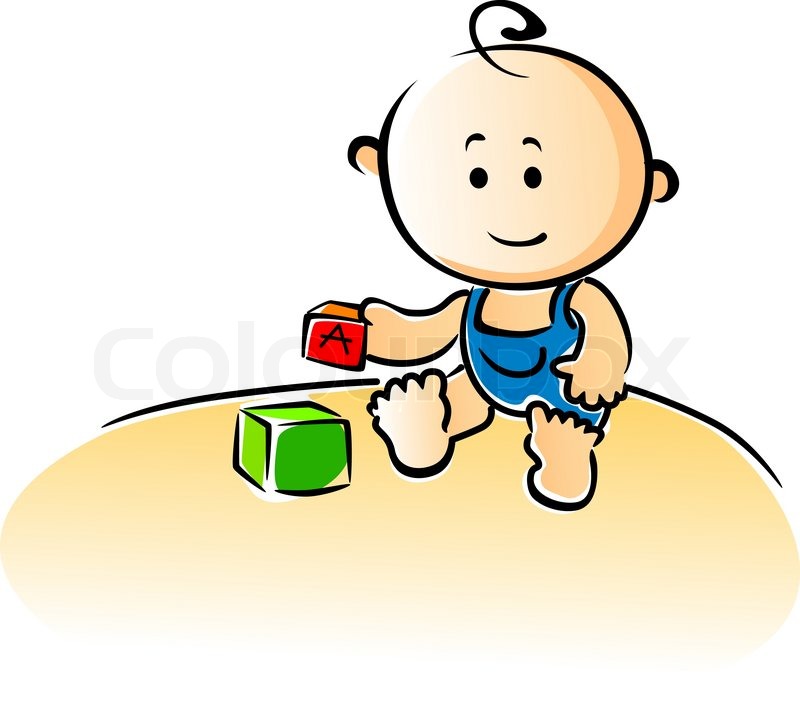 800x724 Cute Cartoon Baby Sitting On The Floor Stock Vector Colourbox