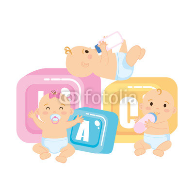 400x400 Little Babies With Alphabet Blocks Toys Icons Buy Photos Ap