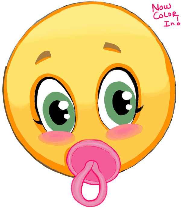 600x690 How To Draw A Baby Bottle How To Draw A Baby Emoji Face Easy Step