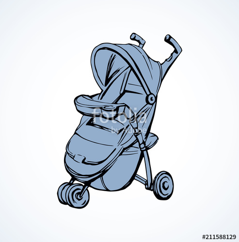 493x500 Baby Carriage Vector Drawing Stock Image And Royalty Free Vector