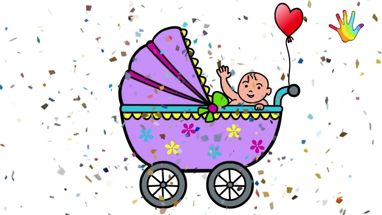 1280x720 How To Draw A Baby Carriage Drawing For Kids Drawing