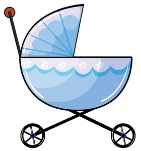 280x300 Illustration Of A Baby Pram On A White Background Royalty Free