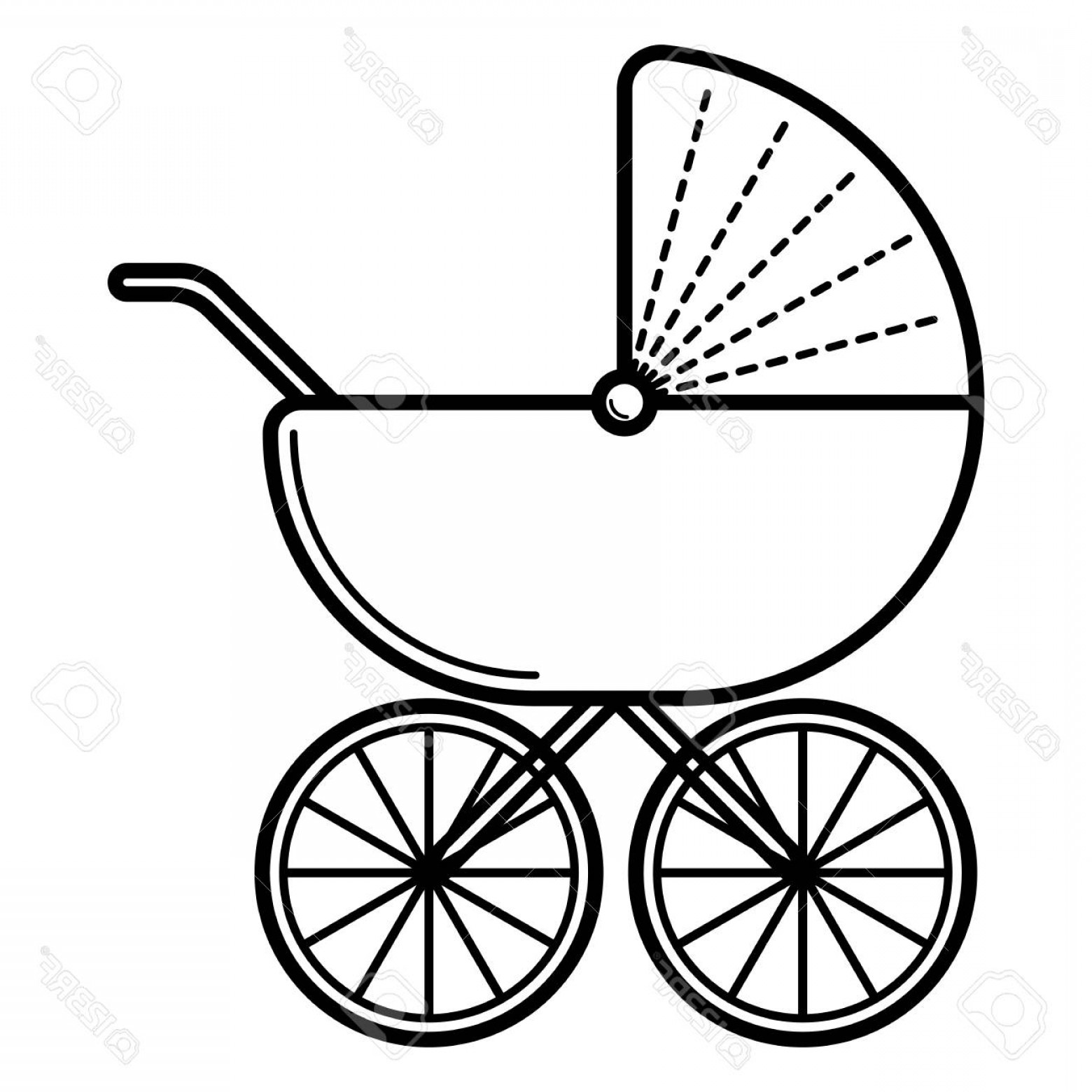 1560x1560 Photostock Vector Stroller Baby Icon On A White Background Line