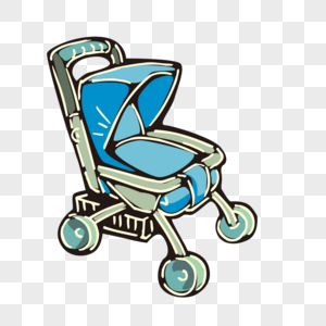 300x300 Hand Drawn Blue Baby Carriage Pattern Images Hand Drawn Blue