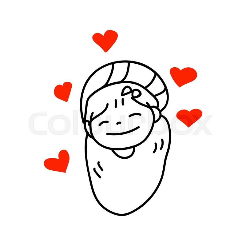 800x800 Hand Drawing Cartoon Happy Baby Mother Stock Vector Colourbox