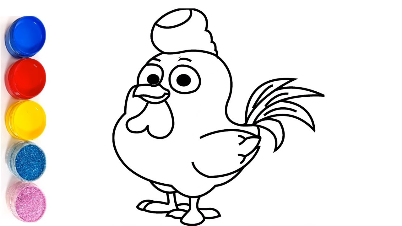 1280x720 Chicken Drawing Easy