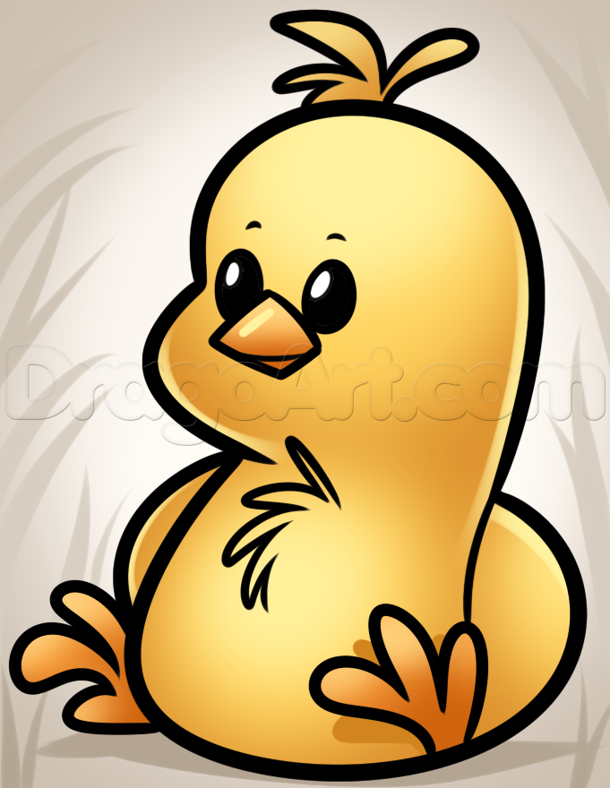 681x880 Drawing A Baby Chick, Step