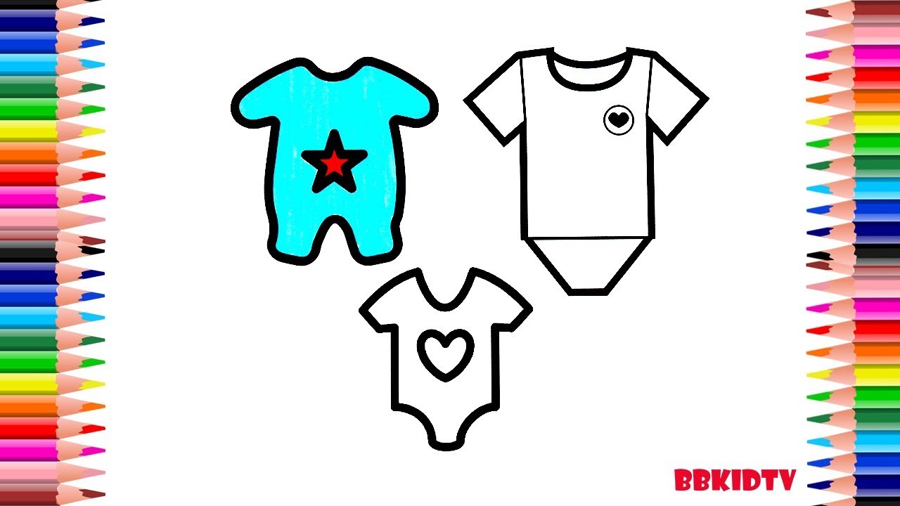 1280x720 Coloring Pages How To Draw Baby Clothes Drawing Dress For Kids
