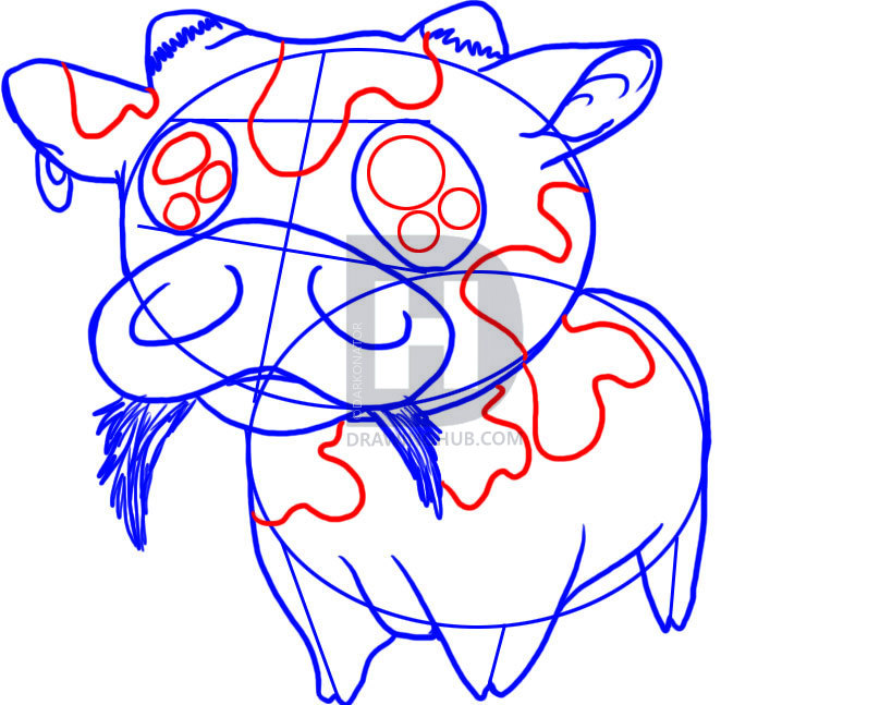 808x647 How To Draw A Baby Cow, Step