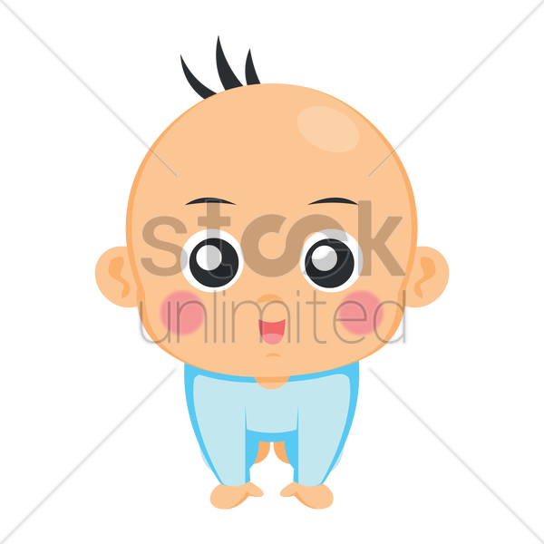 600x600 Free Baby Crawling Vector Image