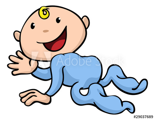 500x388 Happy Cute Baby Crawling And Waving