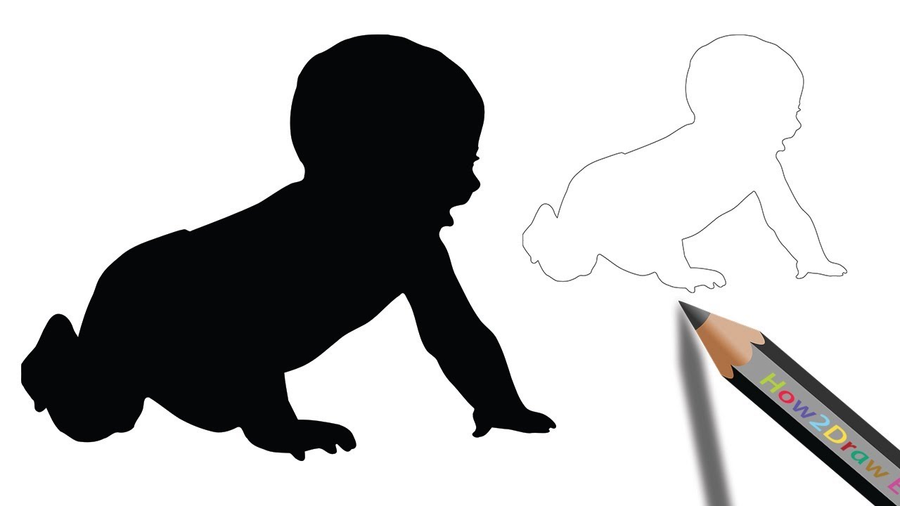 1280x720 How To Draw A Baby Boy Silhouette Easy Drawing