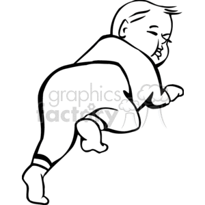 300x300 A Black And White Baby Crawling Clipart Royalty Free Clipart