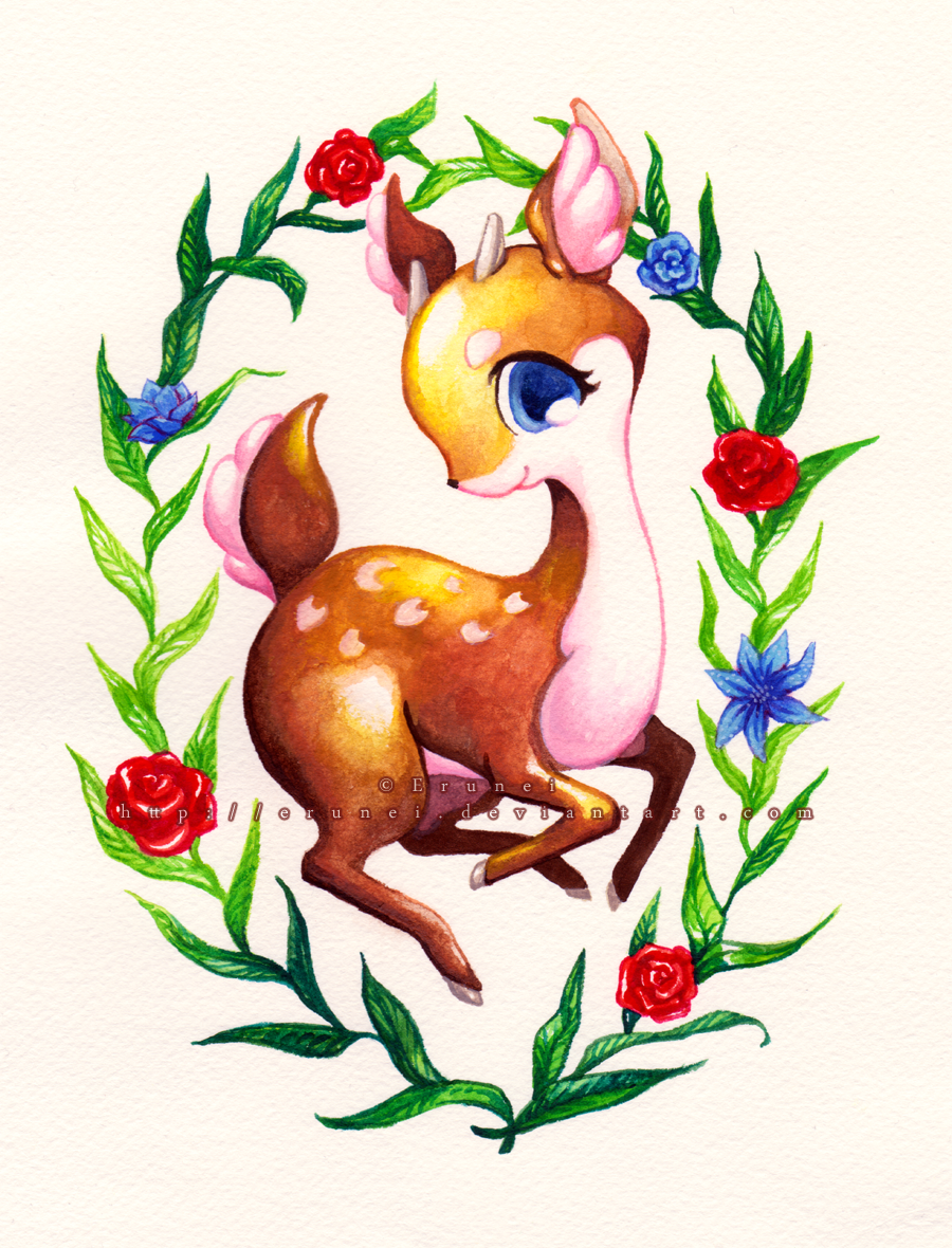 900x1180 Cute Baby Deer Drawing