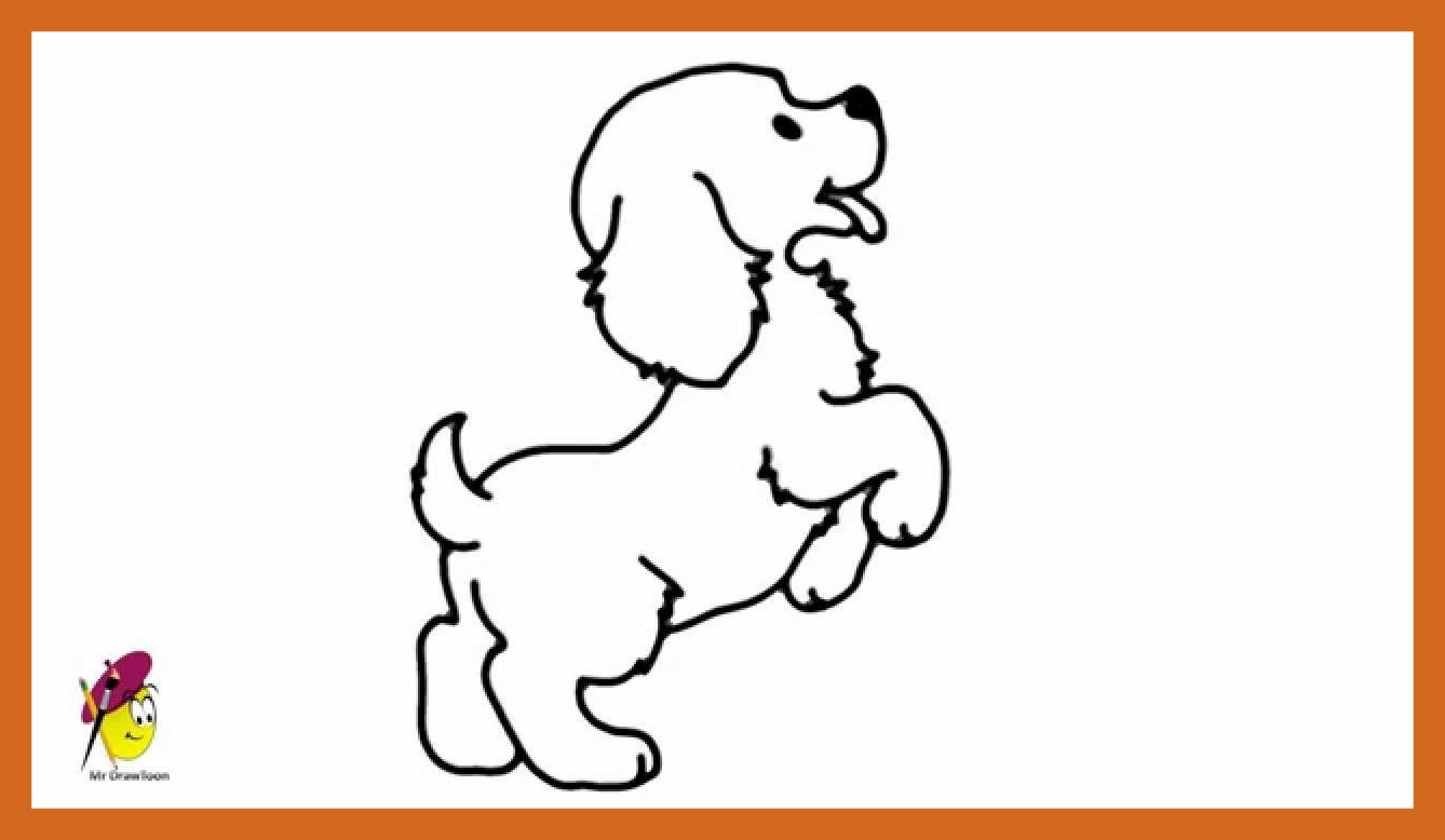 1338x778 The Best Standing Baby Dog How To Draw A Dancing Easy Drawing Pics