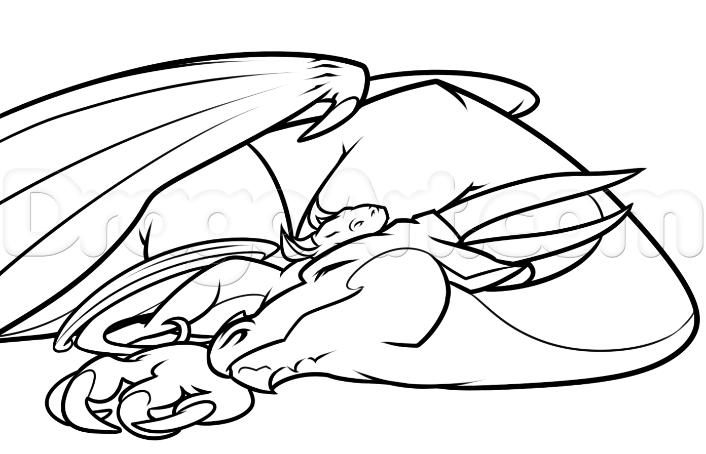 1393x897 Draw A Dragon And Baby, Step