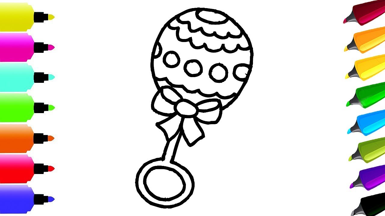 1280x720 How To Draw Baby Rattle Girl Pink For Girls Coloring