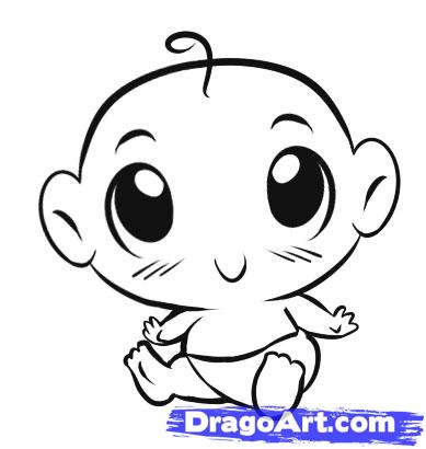 389x410 Step How To Draw A Simple Baby
