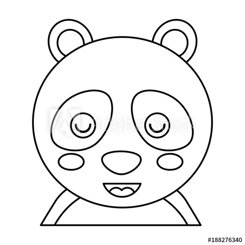 500x500 Cute Portrait Panda Bear Animal Baby With Close Eyes Vector