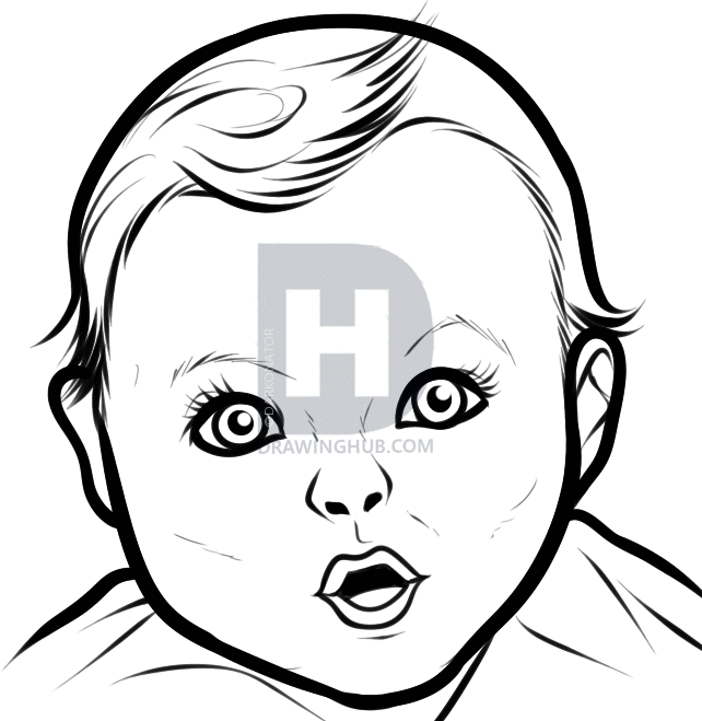 642x659 How To Draw The Gerber Baby, Step