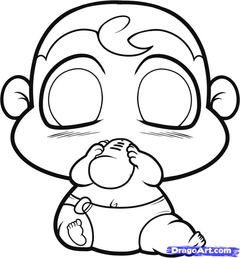 771x829 How To Draw A Chibi Baby, Step