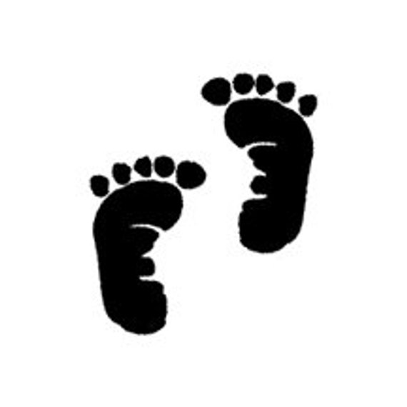570x570 Baby Announcement Cute Baby Feet Prints Rubber Stamp Newborn Foot