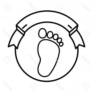 300x300 Baby Footprints Flat Color Icon Newborn Baby Vector Orangiausa