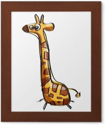 336x400 Cartoon Baby Giraffe In A Naif Childish Drawing Style Poster