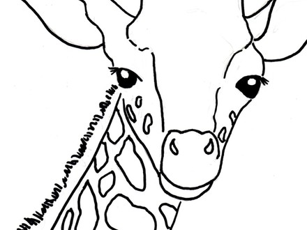 440x330 Baby Giraffe Coloring Pages, Cute Giraffe Colouring Pages