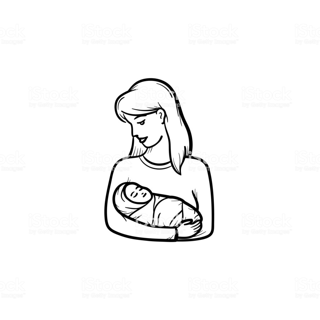 1024x1024 Huge Collection Of 'baby In A Blanket Drawing' Download More Than