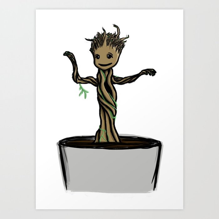 700x700 Baby Dancing Groot Art Print