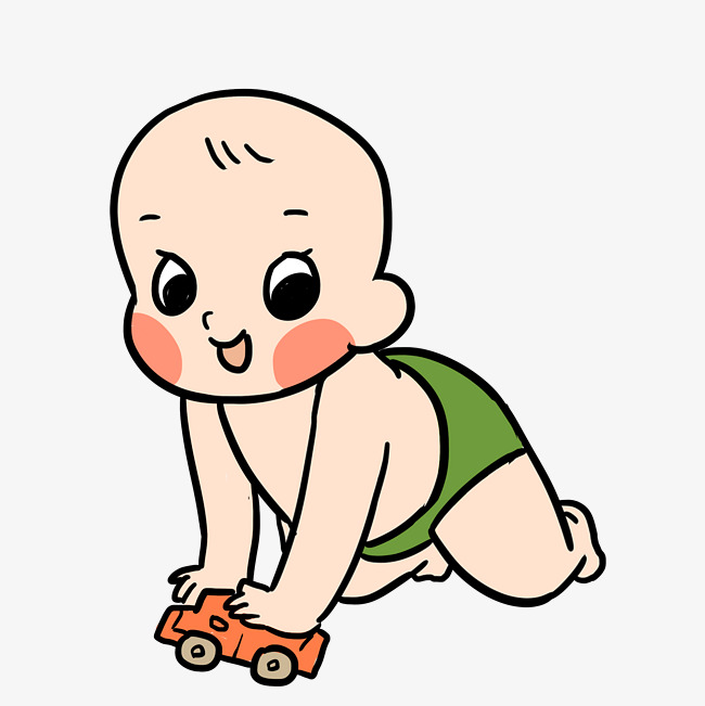 650x651 Baby Baby Playing Cartoon Hand Drawn Illustration Image