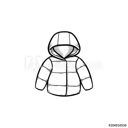 500x500 Child Coat Hand Drawn Outline Doodle Icon Warm Child Coat