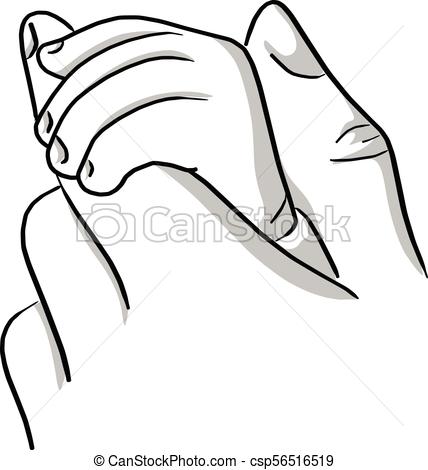 428x470 Close Up Mother Holding A Hand Of Baby Vector Illustration Sketch