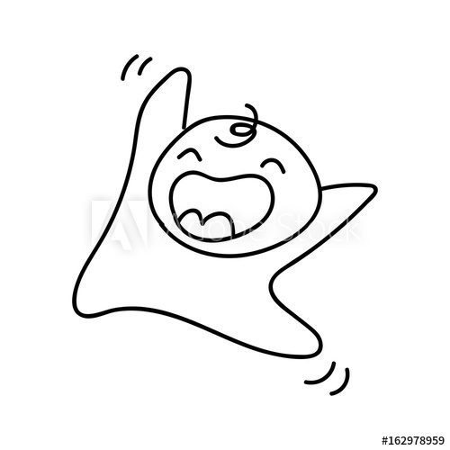 500x500 Hand Drawing Abstract Cartoon New Born Baby