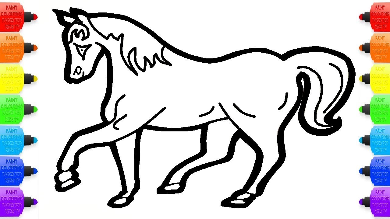 1280x720 Baby Horse Drawing And Coloring For Kids Drawing For Todllers
