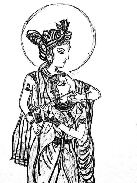 450x600 Lord Krishna Drawings Fine Art America