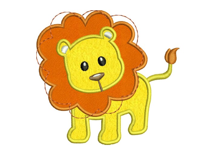 688x520 Baby Lion Applique Free Embroidery Design