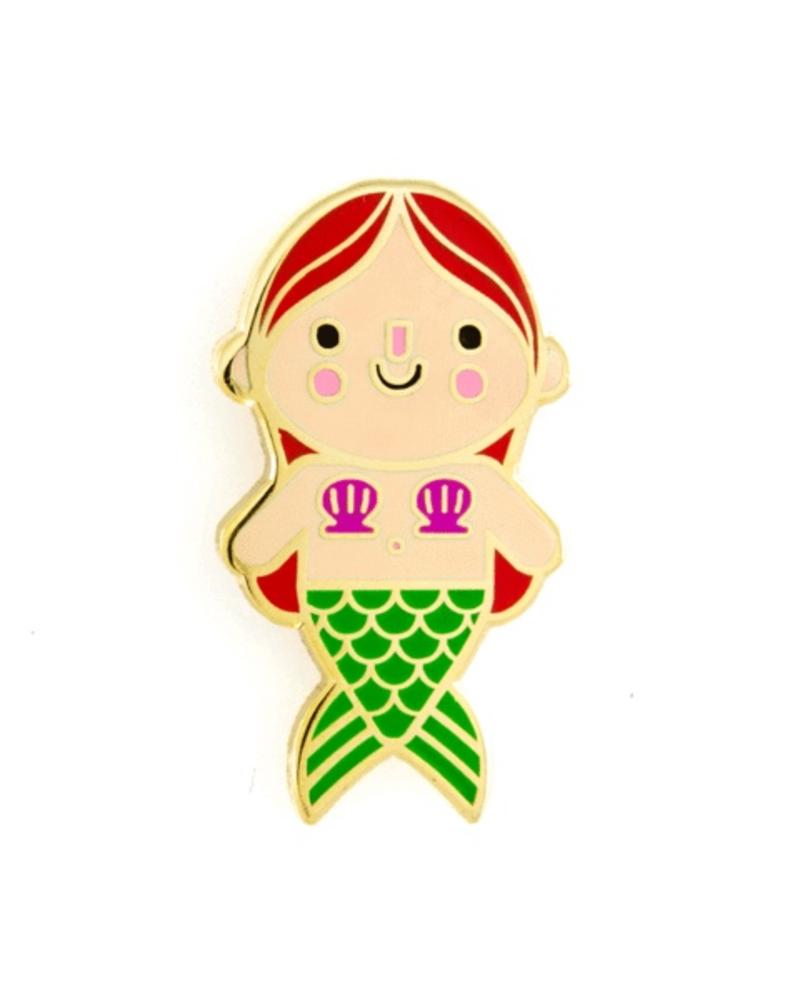 800x1000 These Are Things Red Mermaid Baby Enamel Pin