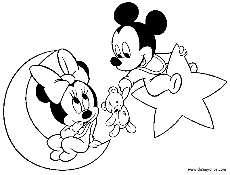 800x609 Baby Mickey And Minnie Mouse Coloring Pages
