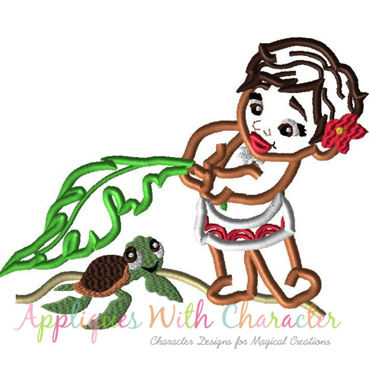 1200x1200 Baby Moana Applique Design