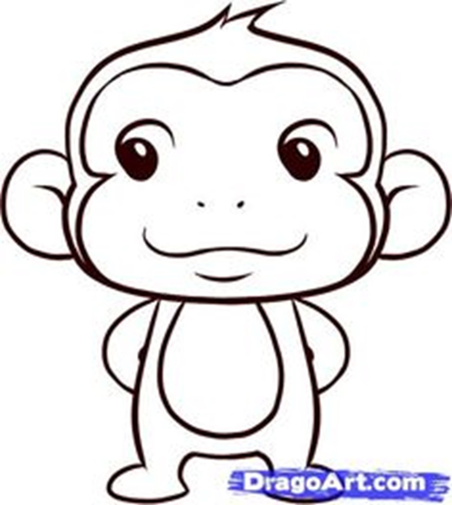 893x998 Pencil Drawings Of Cute Monkeys