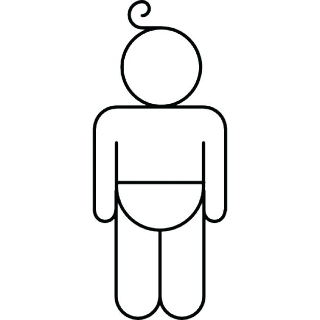 626x626 Baby Outline Wearing Diaper Free Icon Picture Dirosa