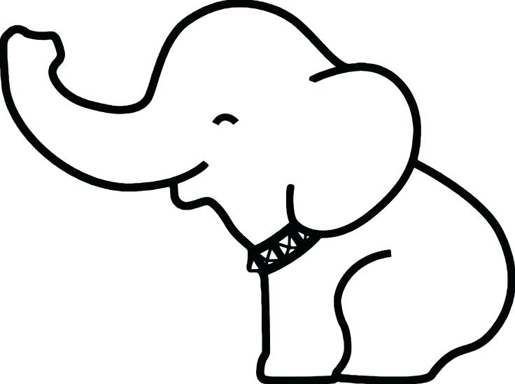 736x548 Elephant Drawing Outline Simple Template Baby Indian