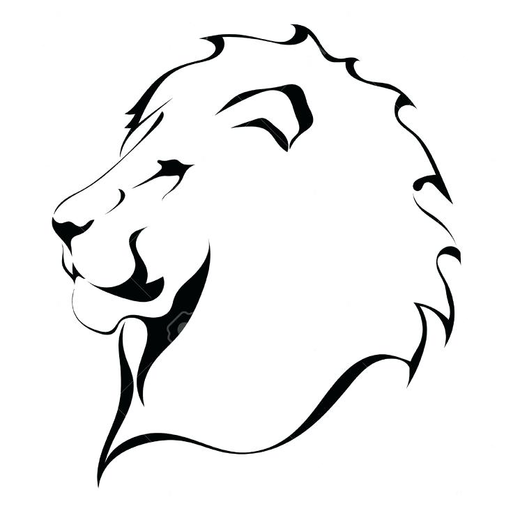 736x736 Lion Outline Drawing Clip Art Library Face License Personal Use Baby