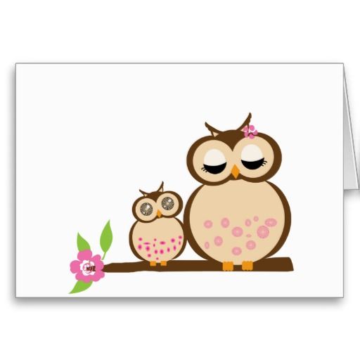 512x512 Cute Mom And Baby Owl Card Stuff Sold On Zazzle