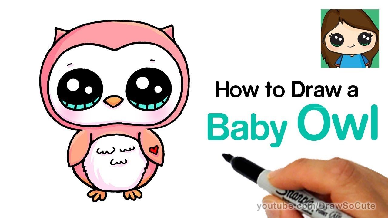 1280x720 How To Draw A Baby Owl Easy